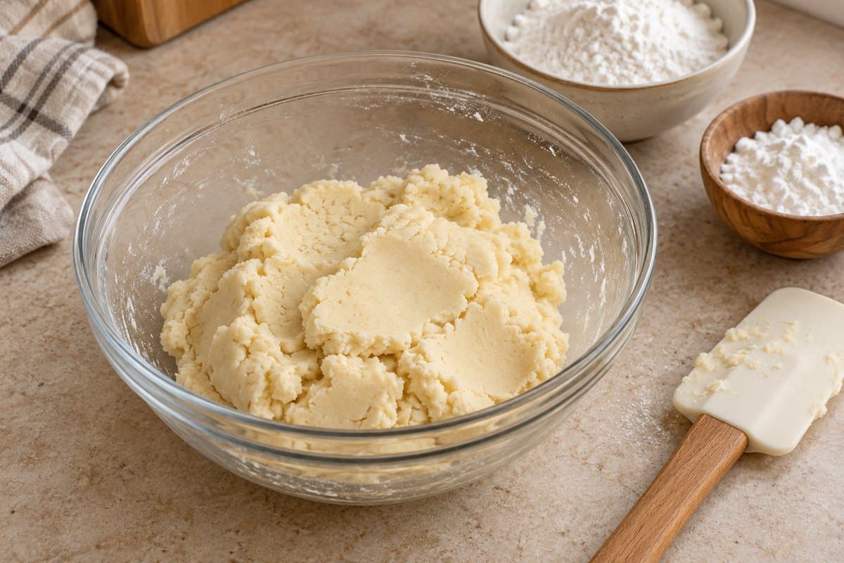 Masa de harina de arroz y maicena para las galletas de vampiro