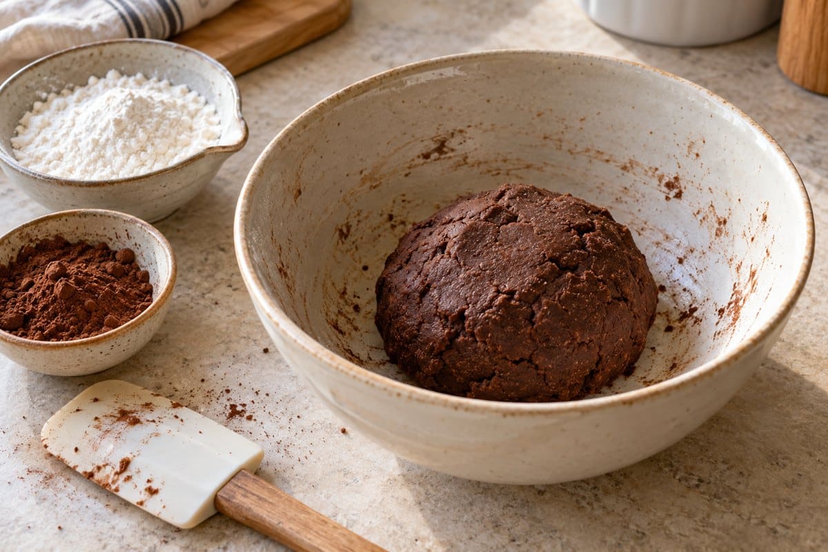 Masa de cacao sin gluten antes de enfriar