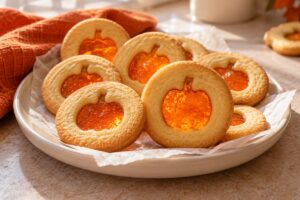 Galletas vidriera de Halloween sin gluten con caramelo