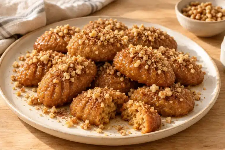 Melomakarona sin gluten de miel, naranja y nueces