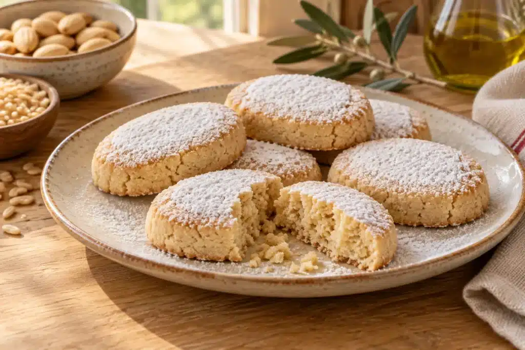 Polvorones sin gluten con aceite de oliva terminadas