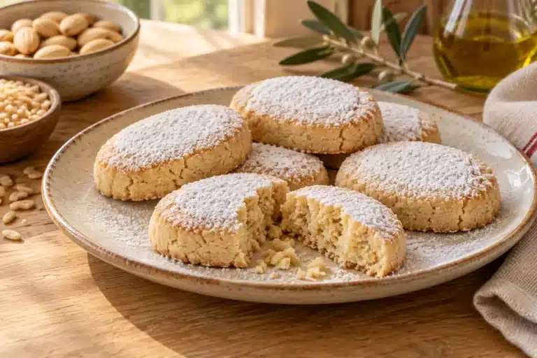 Polvorones sin gluten con aceite de oliva terminadas