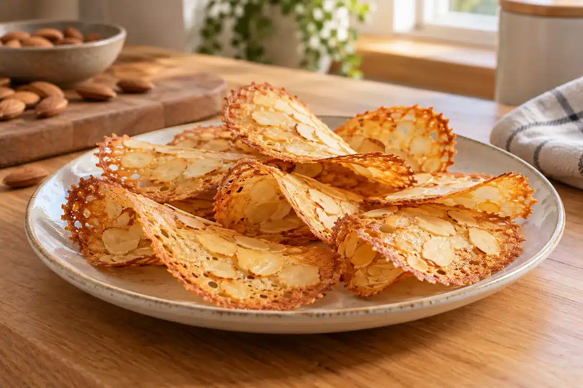 Tejas de almendra sin gluten terminadas