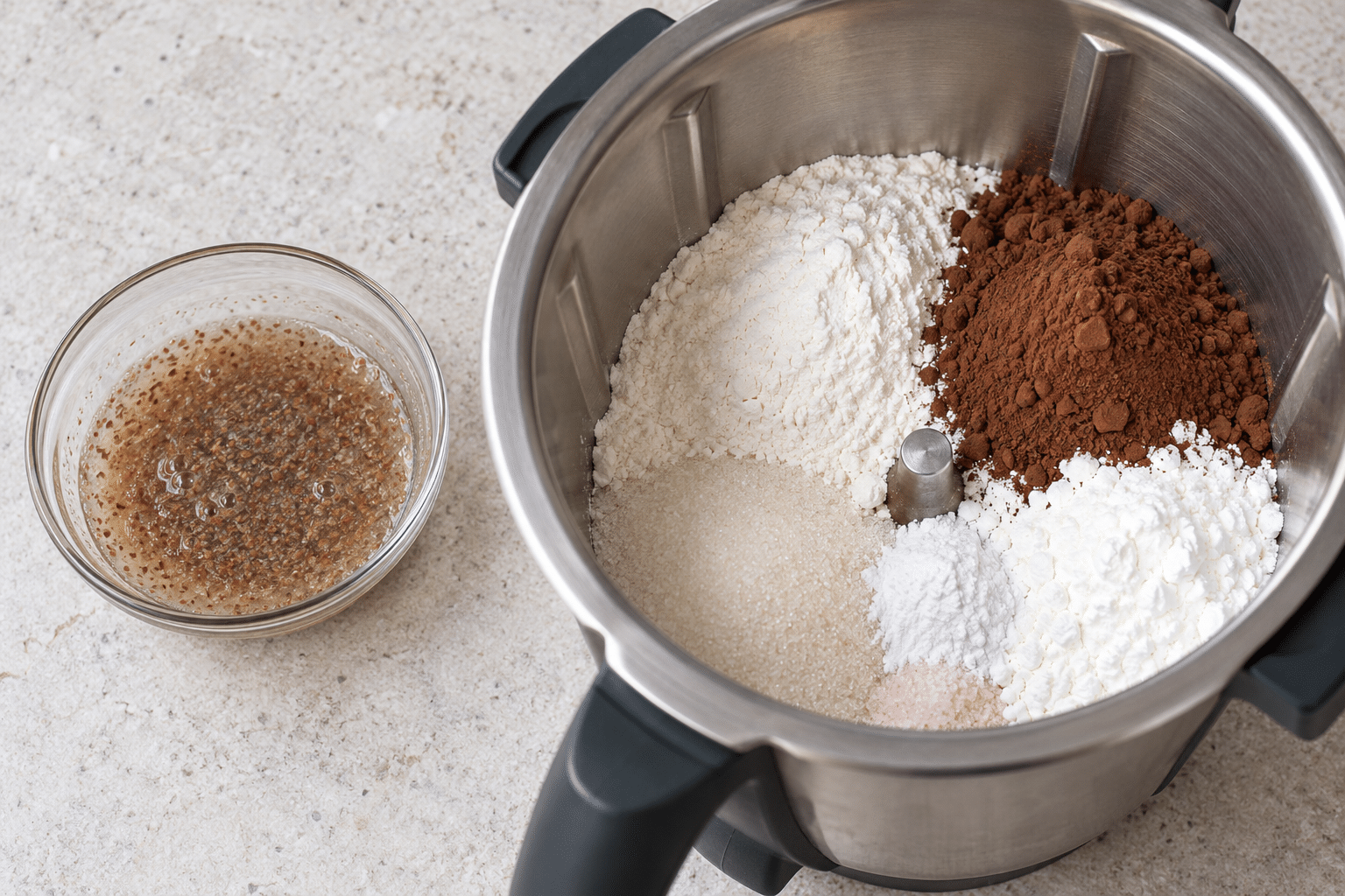 Galletas de arroz y cacao sin huevo: paso 1 de preparación