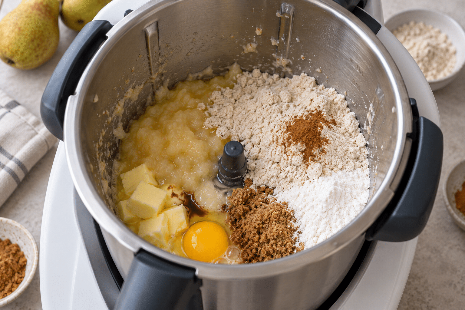 Galletas de castaña y pera: incorporar los ingredientes