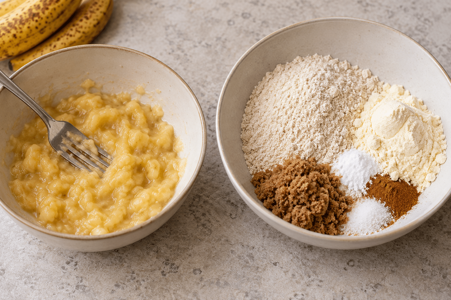 Galletas proteicas de plátano y avena: paso 1 de preparación