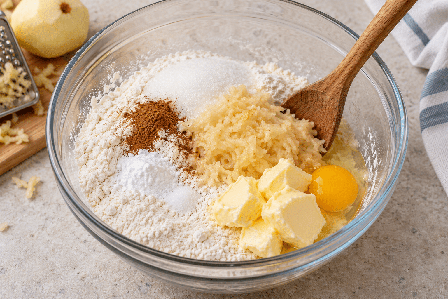 Galletas de manzana y arroz: paso 2 de preparación