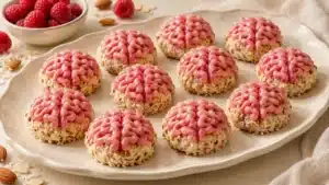 Galletas cerebro de coco sin gluten y sin horno para Halloween