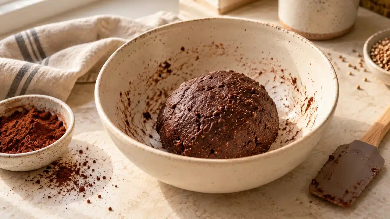Masa oscura de cacao y trigo sarraceno