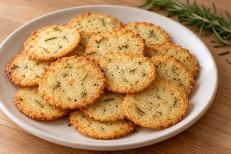 Galletas saladas sin gluten de parmesano y romero preparadas en airfryer